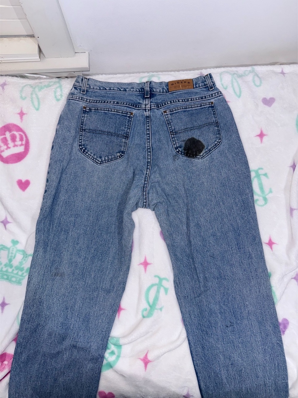 Riders Jeans Straight Leg Jeans Blue Waist 16